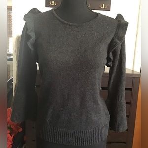 Pretty ruffled charcoal sweater